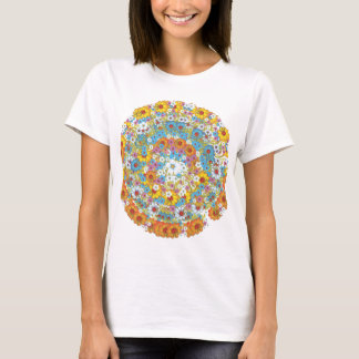 Camiseta patrón floral vintage de los años 60