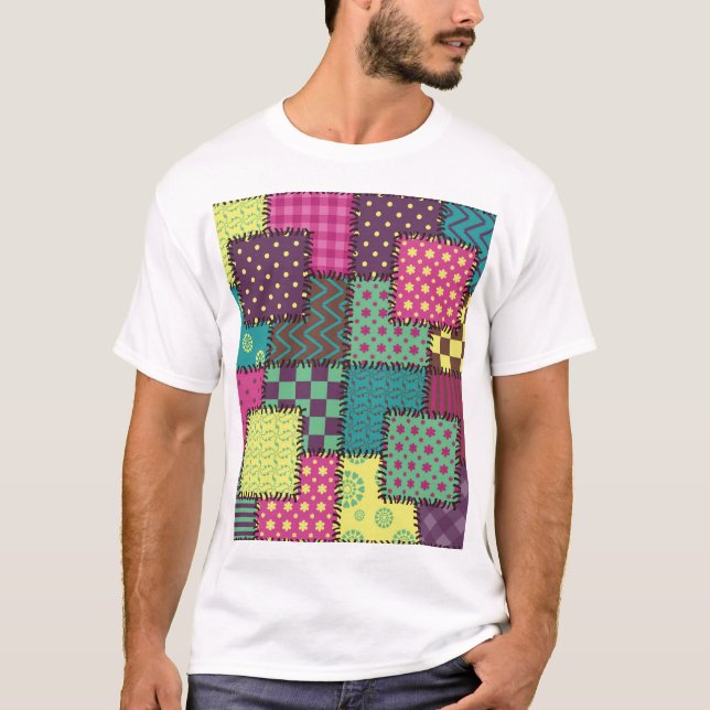 Camiseta Patrón: fondo de patrones diversos (Anverso)