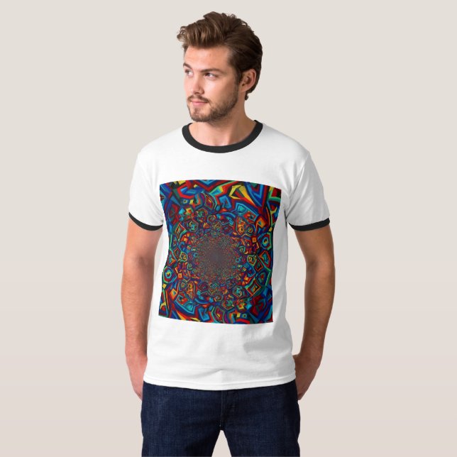 Camiseta Patrón fractal de dimensión profunda (Anverso completo)