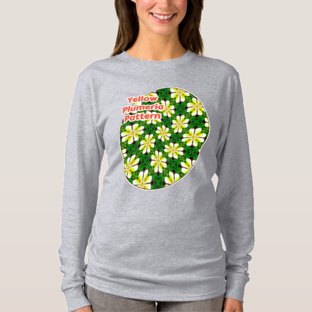 Camiseta Patrón frangipano amarillo (Anverso)