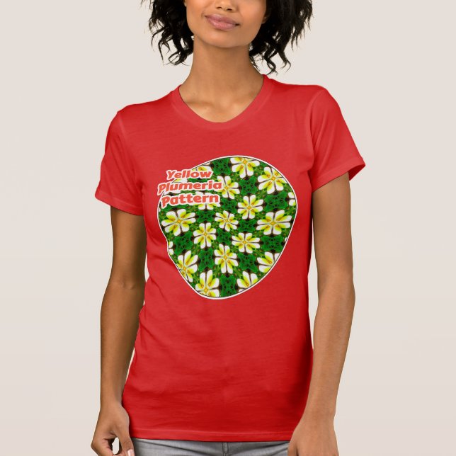 Camiseta Patrón frangipano amarillo (Anverso)