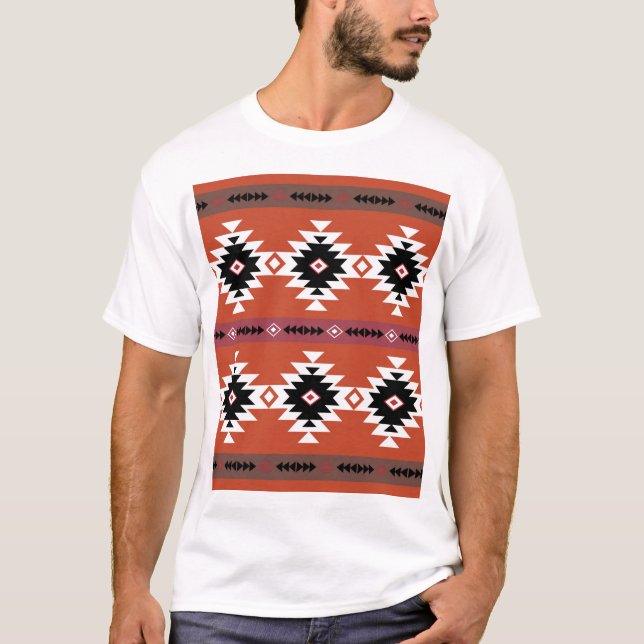 Camiseta Patrón geométrico azteca colorido (Anverso)