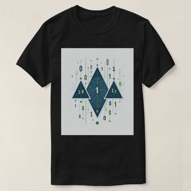 Camiseta Patrón geométrico de código binario para programad (Diseño del anverso)