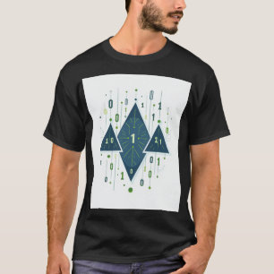 Camiseta Patrón geométrico de código binario para programad