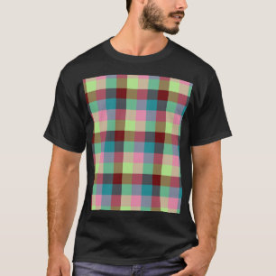Camiseta Patrón geométrico de cuadros continuo y colorido m
