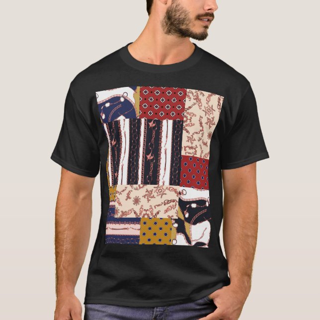Camiseta Patrón geométrico de cuerdas barrocas (Anverso)