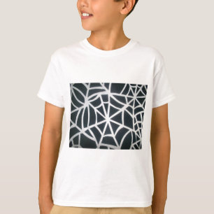 Camiseta Patrón geométrico de la web de araña blanca y negr