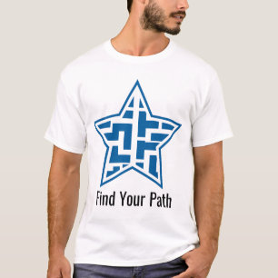 Camiseta Patrón geométrico de laberinto de estrella azul mo