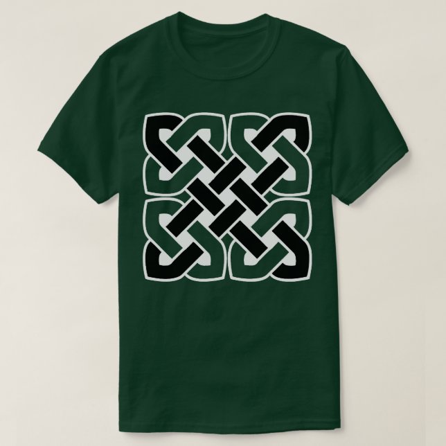 Camiseta Patrón geométrico de nudo sin fin intertejido celt (Diseño del anverso)