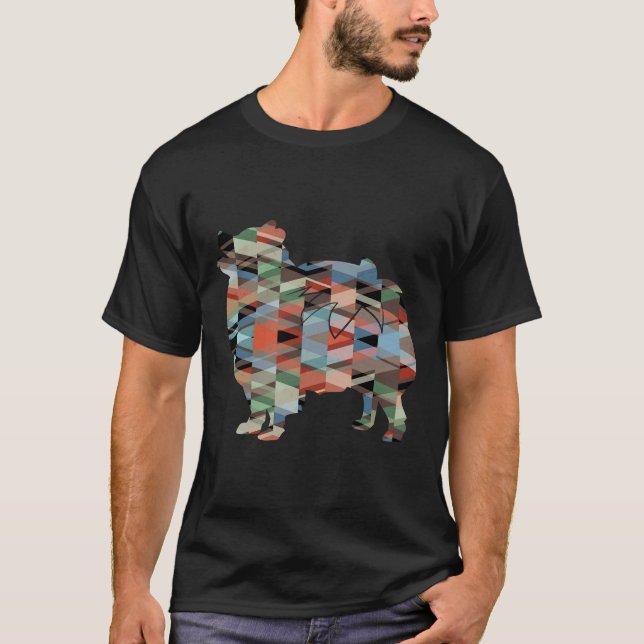 Camiseta Patrón geométrico de silueta de raza de perro de P (Anverso)