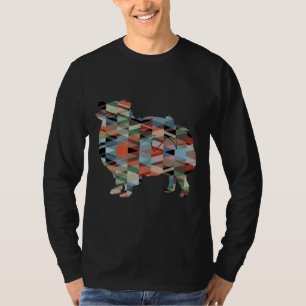 Camiseta Patrón geométrico de silueta de raza de perro de P