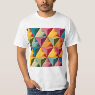 Camiseta Patrón geométrico de triángulo atrevido