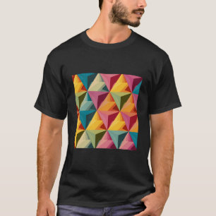 Camiseta Patrón geométrico de triángulo audaz
