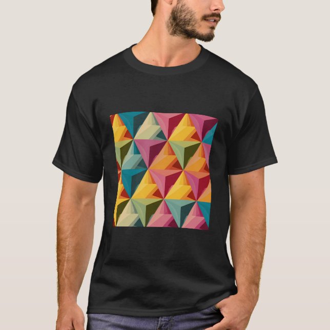 Camiseta Patrón geométrico de triángulo audaz (Anverso)