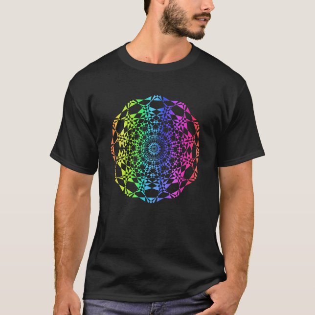 Camiseta Patrón geométrico del arco iris Mandala Mujeres Vi (Anverso)