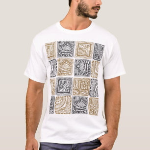 Camiseta Patrón geométrico del garabato, abstracto vintage.