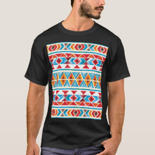 Camiseta Patrón geométrico étnico acuarela.