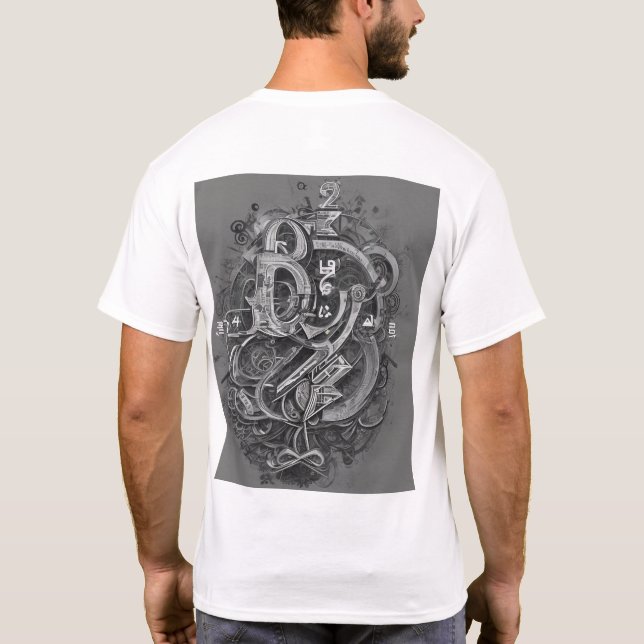 Camiseta patrón geométrico fresco T-Shirt. (Reverso)