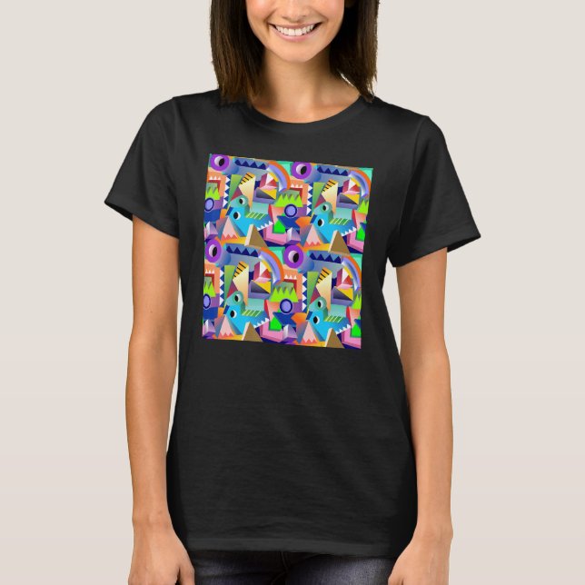 Camiseta Patrón geométrico funky abstracto (Anverso)