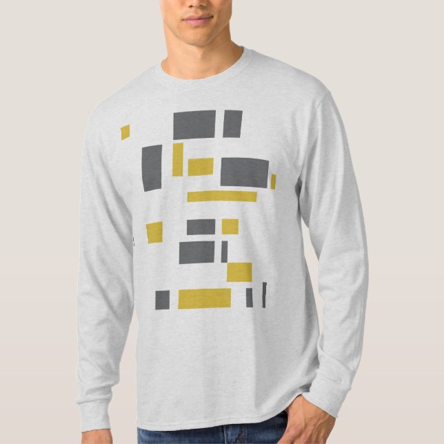 Camiseta Patrón geométrico gris amarillo moderno, simple y  (Anverso)
