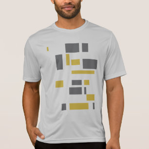 Camiseta Patrón geométrico gris amarillo moderno, simple y