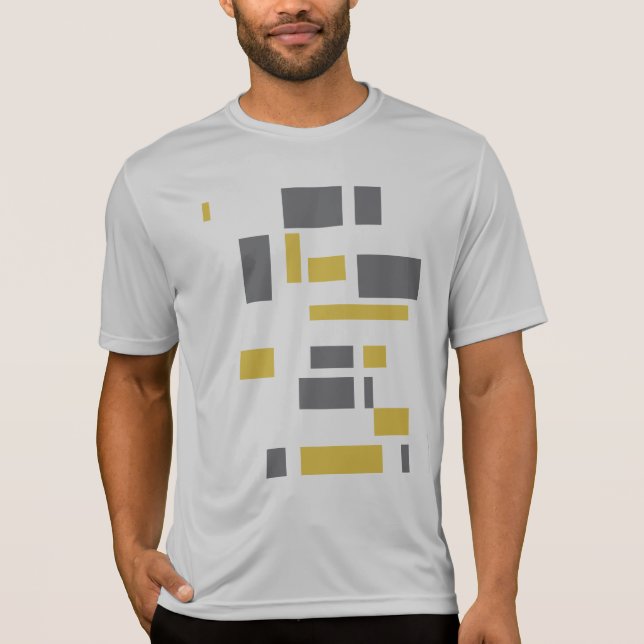 Camiseta Patrón geométrico gris amarillo moderno, simple y  (Anverso)