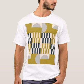 Camiseta Patrón geométrico moderno, retro escandinavo