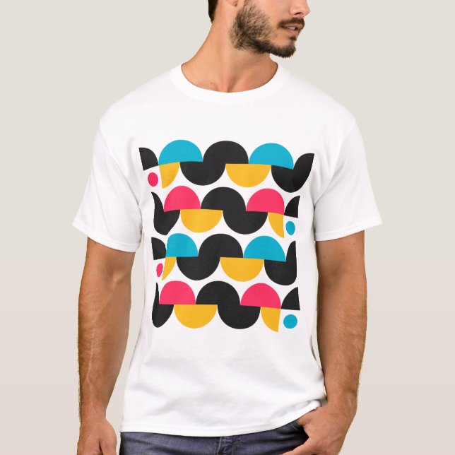 Camiseta Patrón geométrico multicolor (Anverso)