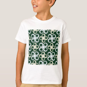 Camiseta Patrón Geométrico Retro de Círculos