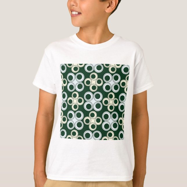 Camiseta Patrón Geométrico Retro de Círculos (Anverso)
