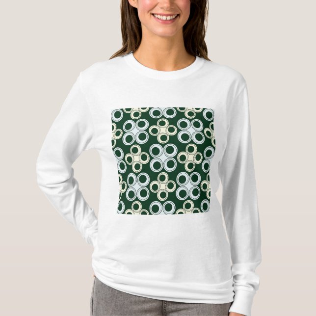Camiseta Patrón geométrico retro de círculos (Anverso)