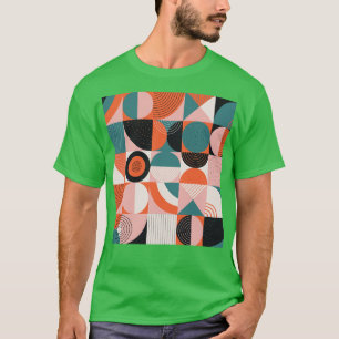 Camiseta Patrón geométrico retro moderno de medio siglo