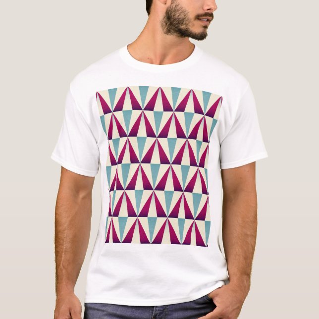 Camiseta Patrón geométrico sin soldadura de triángulo de ép (Anverso)
