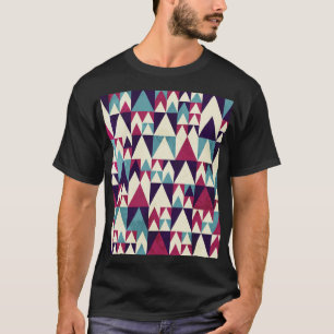 Camiseta Patrón geométrico sin soldadura del triángulo retr