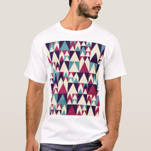 Camiseta Patrón geométrico sin soldadura del triángulo retr