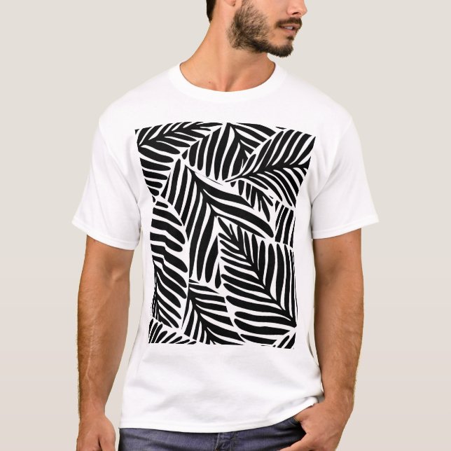 Camiseta Patrón geométrico sin soldadura monocromo de jungl (Anverso)