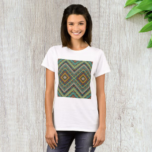 Camiseta Patrón geométrico tribal Boho Étnico Azteca