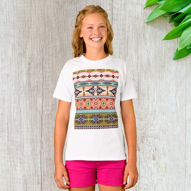 Camiseta Patrón geométrico tribal Boho Southwestern Aztec (Subido por el creador)