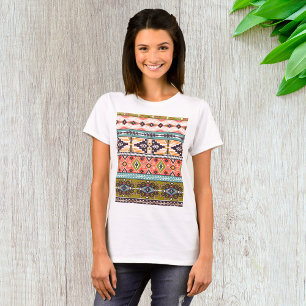 Camiseta Patrón geométrico tribal Boho Southwestern Aztec