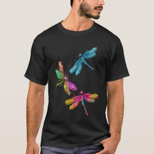 Camiseta Patrón gráfico colorido Dragonfly Flying Animal