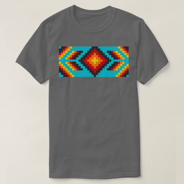 Camiseta Patrón Huichol Mexicano  (Diseño del anverso)