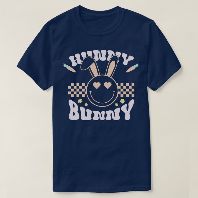 Camiseta Patrón Hunny Bunny Smile Face Checkerboard (Diseño del anverso)