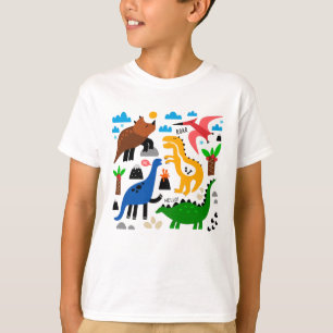 Camiseta Patrón ininterrumpido de dinosaurios