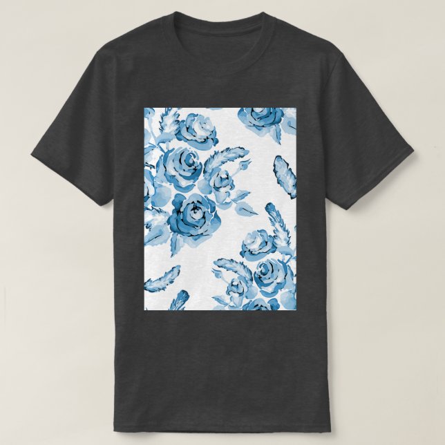 Camiseta Patrón inmaculado de azul vintage (Diseño del anverso)