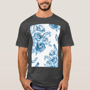 Camiseta Patrón inmaculado de azul vintage