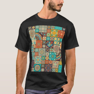 Camiseta Patrón islámico sin foco, de tejas árabes.