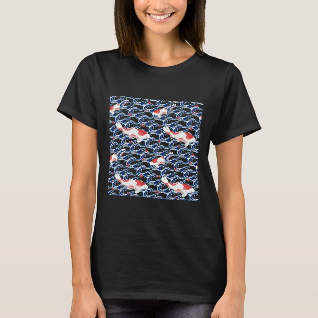 Camiseta Patrón japonés de peces Koi (Anverso)