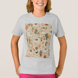 Camiseta Patrón juguetón de llamas del desierto