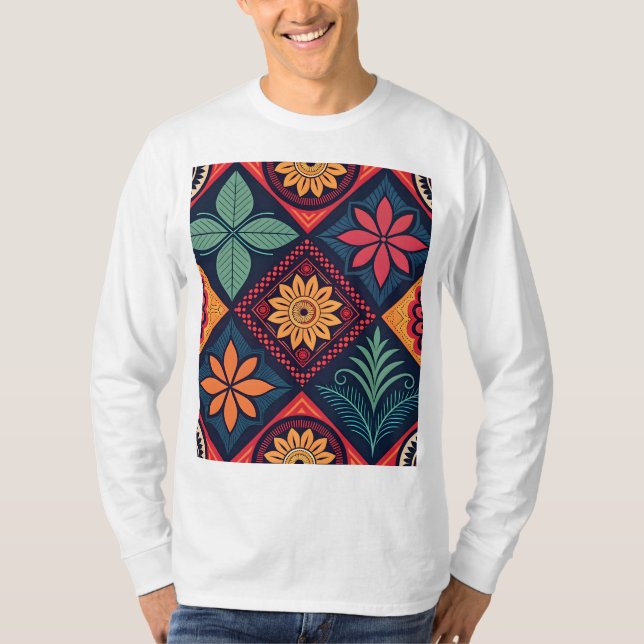 Camiseta Patrón mágico de las flores (Anverso)