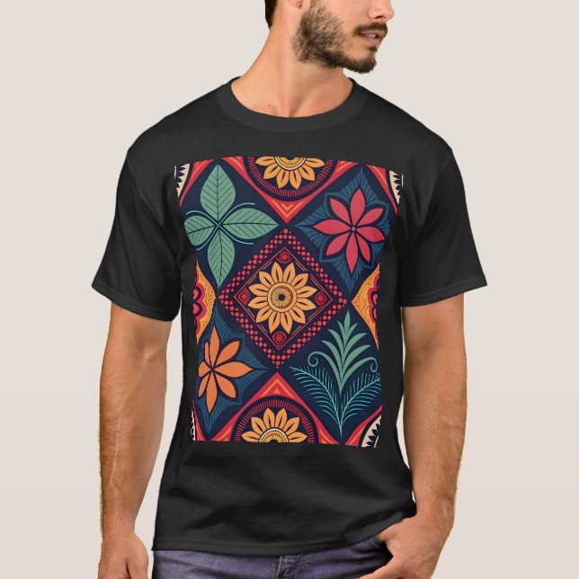Camiseta Patrón mágico de las flores (Anverso)